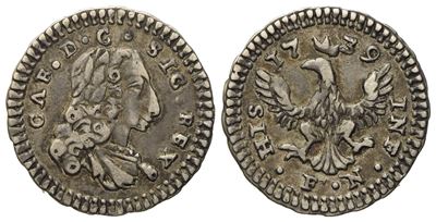Palermo. Regno di Sicilia. Carlo di Borbone (1734 - 1759). Mezzo Tarì 1739. Ag (1,19 G; 16 MM)
