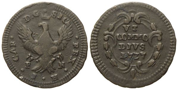 PALERMO. Regno di Sicilia. Carlo di Borbone (1734 - 1759). Grano 1737. Cu (4 g; 23 mm)  - Auction Modern Coins - Bertolami Fine Art - Casa d'Aste