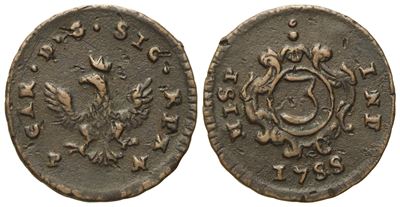 Carlo di Borbone, 3 Piccioli, Palermo, Regno di Sicilia, 1755
