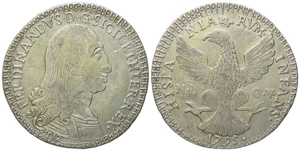 PALERMO. Regno di Sicilia. Ferdinando III di Borbone (1759 - 1816). 12 tarì 1795. Ag (27,06 g; 40,2 mm)  - Asta Monete e medaglie medievali e moderne italiane ed estere - Bertolami Fine Art - Casa d'Aste