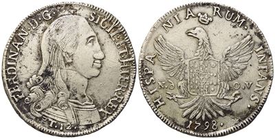 Palermo. Regno di Sicilia. Ferdinando III di Borbone (1759 - 1816). 12 Tarì 1798. Ag (27,15 G; 38...