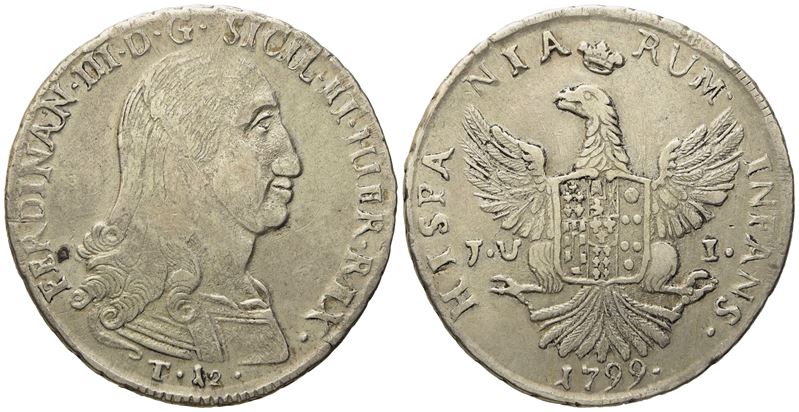 Ferdinando III di Borbone (1759–1816), 12 Tarì 1799, Palermo (Regno di Sicilia)
