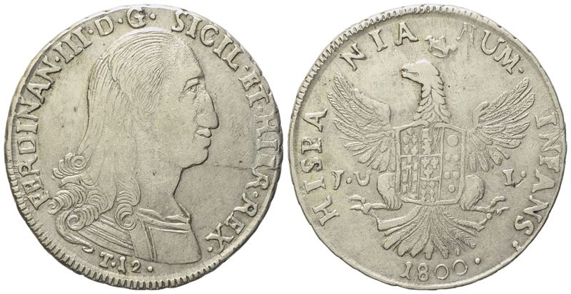 Ferdinando III di Borbone (1759–1816), Palermo. 12 Tarì 1800, argento