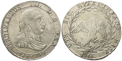 Ferdinando III di Borbone, 12 Tarì 1810 (Regno di Sicilia), argento