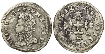 Messina. Regno di Sicilia. Filippo III di Spagna (1598-1621). 3 Tarì 1612. Ag (7,68 G; 26,5 MM)