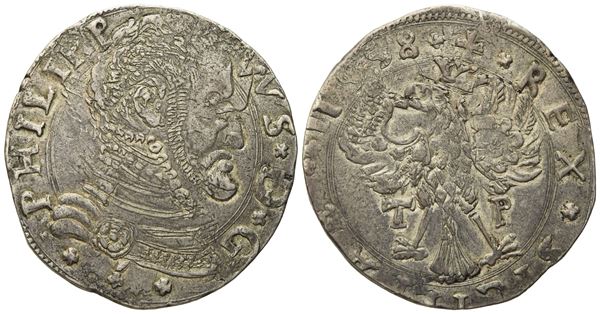 MESSINA. Regno di Sicilia. Filippo II di Spagna (1556-1598). 4 tarì 1558. Ag (11,72 g; 31,9 mm)  - Auction Modern Coins - Bertolami Fine Art - Casa d'Aste