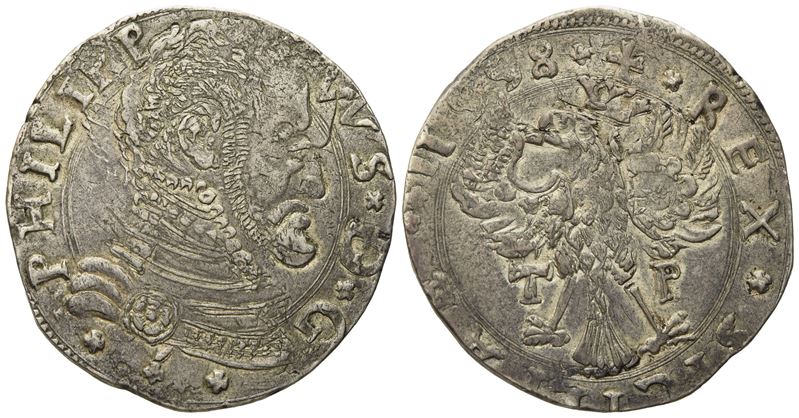 Messina. Regno di Sicilia. Filippo II di Spagna (1556-1598). 4 Tarì 1558. Ag (11,72 G; 31,9 MM)