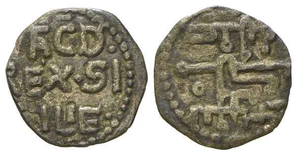 PALERMO. Regno di Sicilia. Tancredi (1190-1194). Quarto di tercenario. Ag (0,47 g; 11 mm)  - Asta Monete e medaglie medievali e moderne italiane ed estere - Bertolami Fine Art - Casa d'Aste