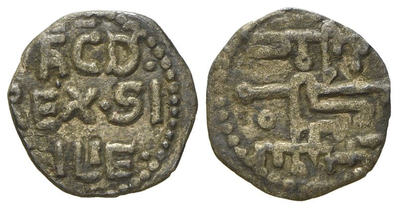 Palermo. Regno di Sicilia. Tancredi (1190-1194). Quarto di Tercenario. Ag (0,47 G; 11 MM)