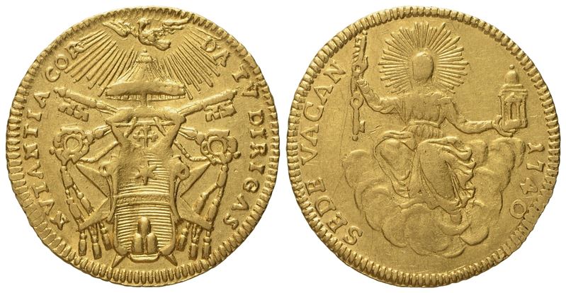 Stato Pontificio. Roma. Sede Vacante 1740. Zecchino 1740. Au (3,40 G; 21 MM)