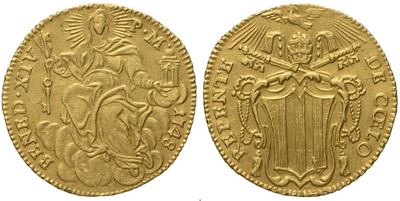 Benedetto XIV, Zecchino 1748 (Stato Pontificio, Roma)