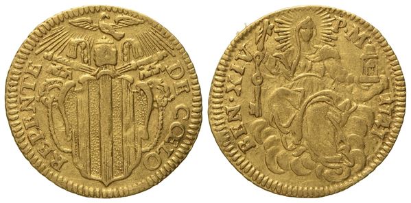 STATO PONTIFICIO. Roma. Benedetto XIV (1740 - 1758). Mezzo Zecchino 1747. Au (1,74 g; 17,8 mm)  - Auction Modern Coins - Bertolami Fine Art - Casa d'Aste