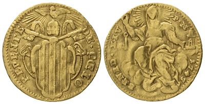 Stato Pontificio. Roma. Benedetto XIV (1740 - 1758). Zecchino 1743. Au (1,66 G; 17,8 MM)