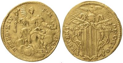Benedetto XIV, Zecchino 1743 (stato pontificio) — Roma