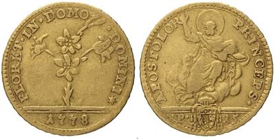 Pio VI, Mezza doppia romana 1778