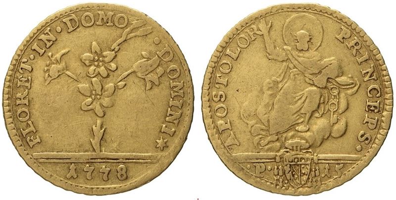 Pio VI, Mezza doppia romana 1778