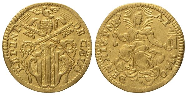 STATO PONTIFICIO. Roma. Benedetto XIV (1740 - 1758). Mezzo zecchino 1740. Au (1,70 g; 17,5 mm)  - Auction Modern Coins - Bertolami Fine Art - Casa d'Aste