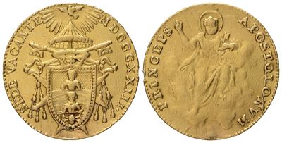 Stato Pontificio. Bologna. Sede Vacante 1823. Doppia 1823. Au (5,46 G; 21,8 MM)