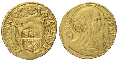 Stato Pontificio. Roma. Paolo V (1605 - 1621). Scudo Anno XI (1615). Au (3,06 G; 18 MM)