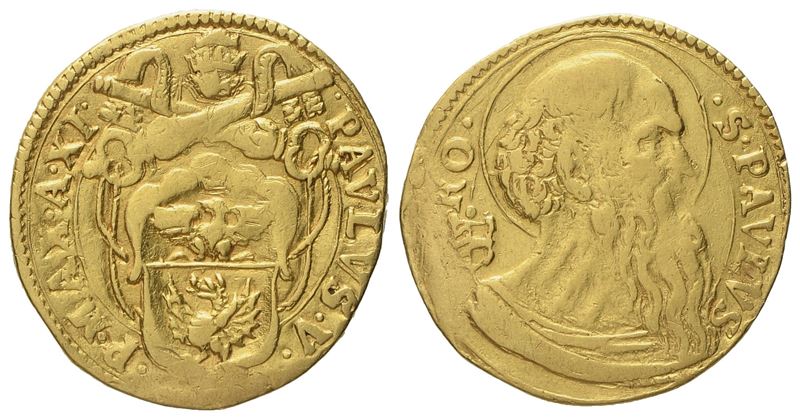 Stato Pontificio. Roma. Paolo V (1605 - 1621). Scudo Anno XI (1615). Au (3,06 G; 18 MM)