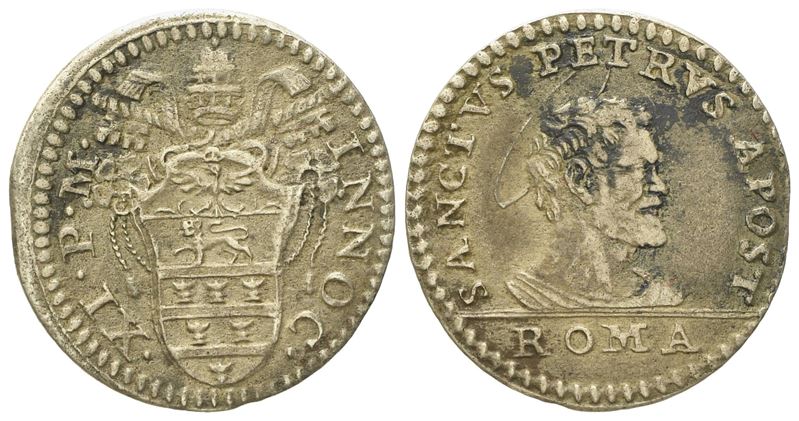 Stato Pontificio. Roma. Innocenzo XI (1676 - 1689). Grosso (1681). Ag (1,31 G; 18,8 MM)