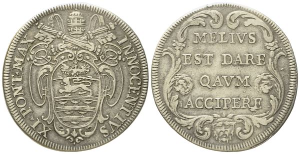 STATO PONTIFICIO. Roma. Innocenzo XI (1676 - 1689). Testone (1684). Ag (9,07 g; 31 mm)  - Auction Modern Coins - Bertolami Fine Art - Casa d'Aste