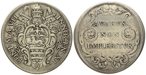 STATO PONTIFICIO. Roma. Innocenzo XI (1676 - 1689). Mezza piastra anno VII (1682). Ag (15,71 g; 37,4 mm)  - Auction Modern Coins - Bertolami Fine Art - Casa d'Aste