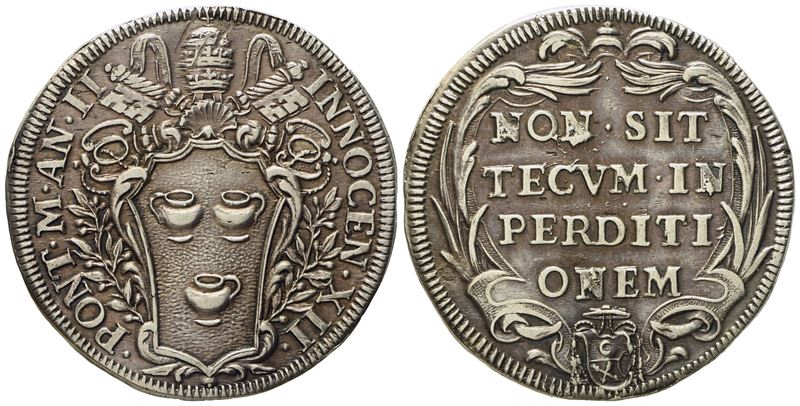 Stato Pontificio. Roma. Innocenzo XII (1691 - 1700). Testone Anno II (1692). Ag (9,15 G; 31,2 MM)