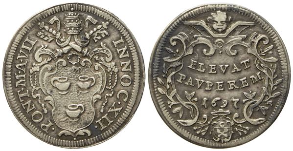 STATO PONTIFICIO. Roma. Innocenzo XII (1691 - 1700). Giulio 1697. Ag (3,04 g; 25,5 mm)  - Auction Modern Coins - Bertolami Fine Art - Casa d'Aste