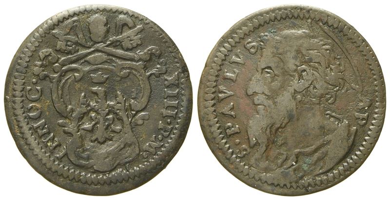 Stato Pontificio. Roma. Innocenzo XIII (1721 - 1724). Quattrino. Cu (g 2,47; MM 20,3).
