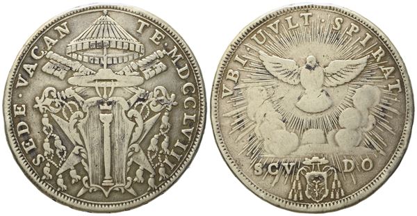 STATO PONTIFICIO. Roma. Sede Vacante 1758. Scudo 1758. Ag (g 25,82; mm 40,5).  - Auction Modern Coins - Bertolami Fine Art - Casa d'Aste