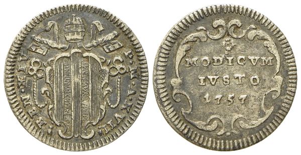 STATO PONTIFICIO. Roma. Benedetto XIV (1740 - 1758). Mezzo grosso 1757. Ag (g 0,69; mm 15,7).  - Auction Modern Coins - Bertolami Fine Art - Casa d'Aste