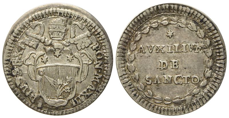 Stato Pontificio. Roma. Pio Vi (1775-1799). Grosso Anno XIII (1778). Munt.58a; Ag; 1,28gr; 19mm. ...