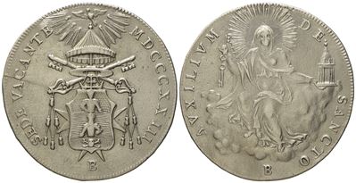Stato Pontificio. Bologna. Sede Vacante 1823. Scudo 1823. Ag (g 26,31; MM 40,4).
