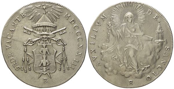 STATO PONTIFICIO. Bologna. Sede Vacante 1823. Scudo 1823. Ag (g 26,31; mm 40,4).  - Auction Modern Coins - Bertolami Fine Art - Casa d'Aste