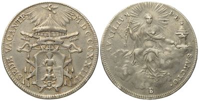 Stato Pontificio. Bologna. Sede Vacante 1823. Mezzo Scudo 1823. Ag (g 13; MM 34,02).
