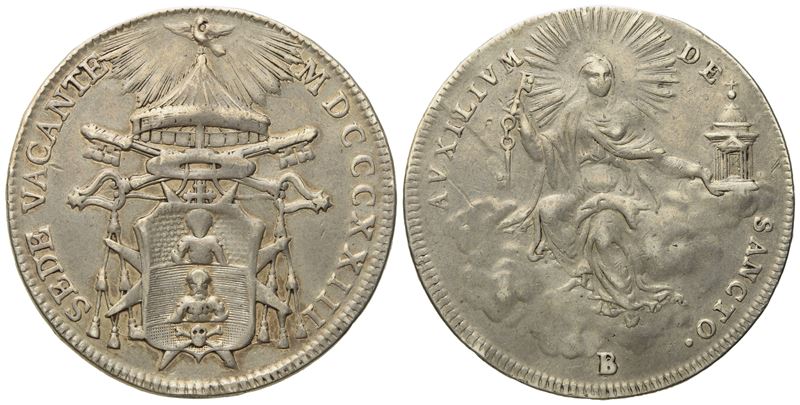 Stato Pontificio. Bologna. Sede Vacante 1823. Mezzo Scudo 1823. Ag (g 13; MM 34,02).