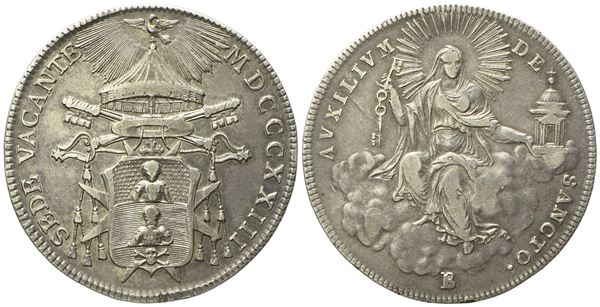STATO PONTIFICIO. Bologna. Sede Vacante (1823). Mezzo scudo 1823. Ag (13,05 g; 34,42 mm) 