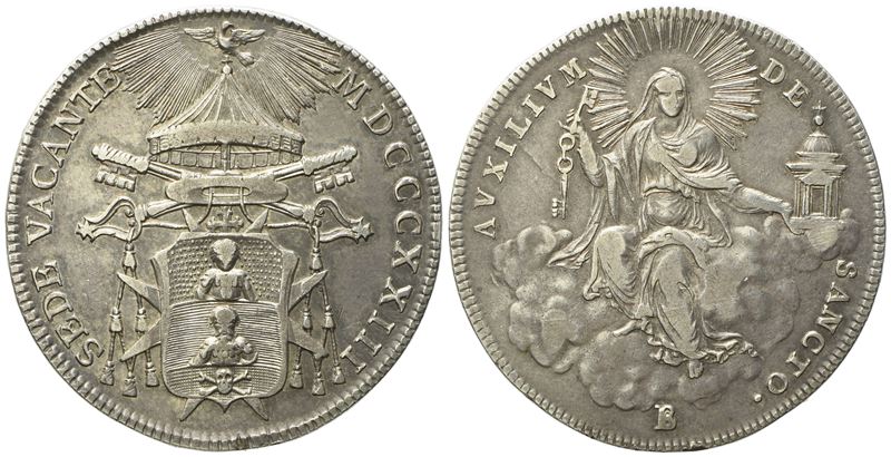 Stato Pontificio. Bologna. Sede Vacante (1823). Mezzo Scudo 1823. Ag (13,05 G; 34,42 MM)