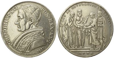 Stato Pontificio. Roma. Gregorio XVI (1831 - 1846). Scudo 1831. Ag (26,38 G; 37,68 MM).