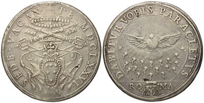 Stato Pontificio. Roma. Sede Vacante 1676. Piastra 1676. Ag (g 31,27; MM 43,9).