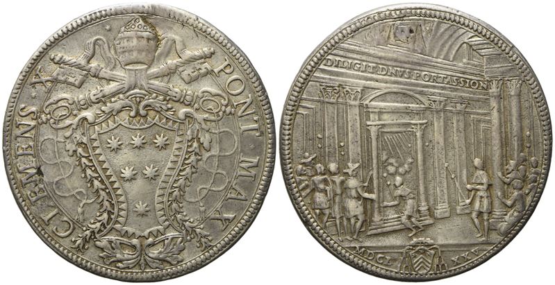 Stato Pontificio. Roma. Clemente X (1670 - 1676). Piastra 1675 "giubileo". Ag (31,45 G; 44,38 MM)...