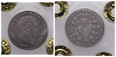 Regno di Sardegna. Torino. Carlo Felice (1821-1831). 25 Centesimi 1829. Gig.102; Ag; 5gr. Rr. Sig...