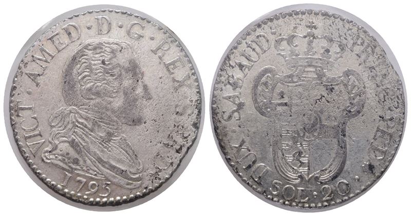 Regno di Sardegna. Vittorio Amedeo III (1773-1796). 20 Soldi 1795. Mont.372; Mi; 5,5gr. Sigillata...