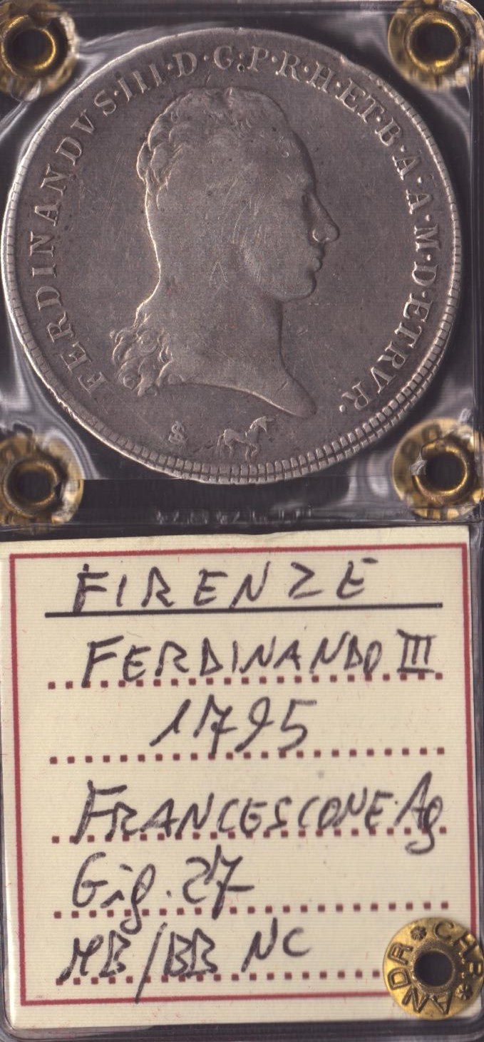 Firenze. Granducato di Toscana. Ferdinando III di Lorena (1791 - 1824). Francescone da 10 Paoli 1...