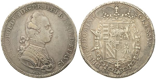 FIRENZE. Granducato di Toscana. Pietro Leopoldo (1765-1790). Francescone da 10 paoli 1779. Ag (g 27,29; mm 41,1).  - Auction Modern Coins - Bertolami Fine Art - Casa d'Aste