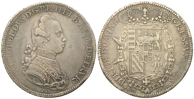 Firenze. Granducato di Toscana. Pietro Leopoldo (1765-1790). Francescone da 10 Paoli 1779. Ag (g ...