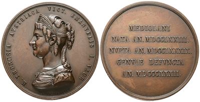 L. Arnaud, Medaglia commemorativa per la morte di Maria Teresa d'Asburgo, 1865