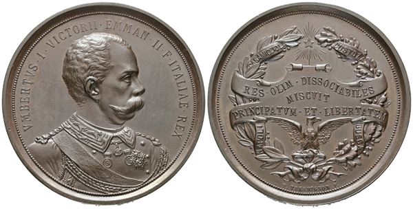 REGNO D'ITALIA. Umberto I (1878-1900), Medaglia 1878. Ae; 57,72gr; 52mm