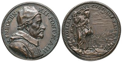 Stato Pontificio. Roma. Innocenzo XII (1691-1700). Medaglia 1694 (riconio Successivo). Ae; 19,80g...